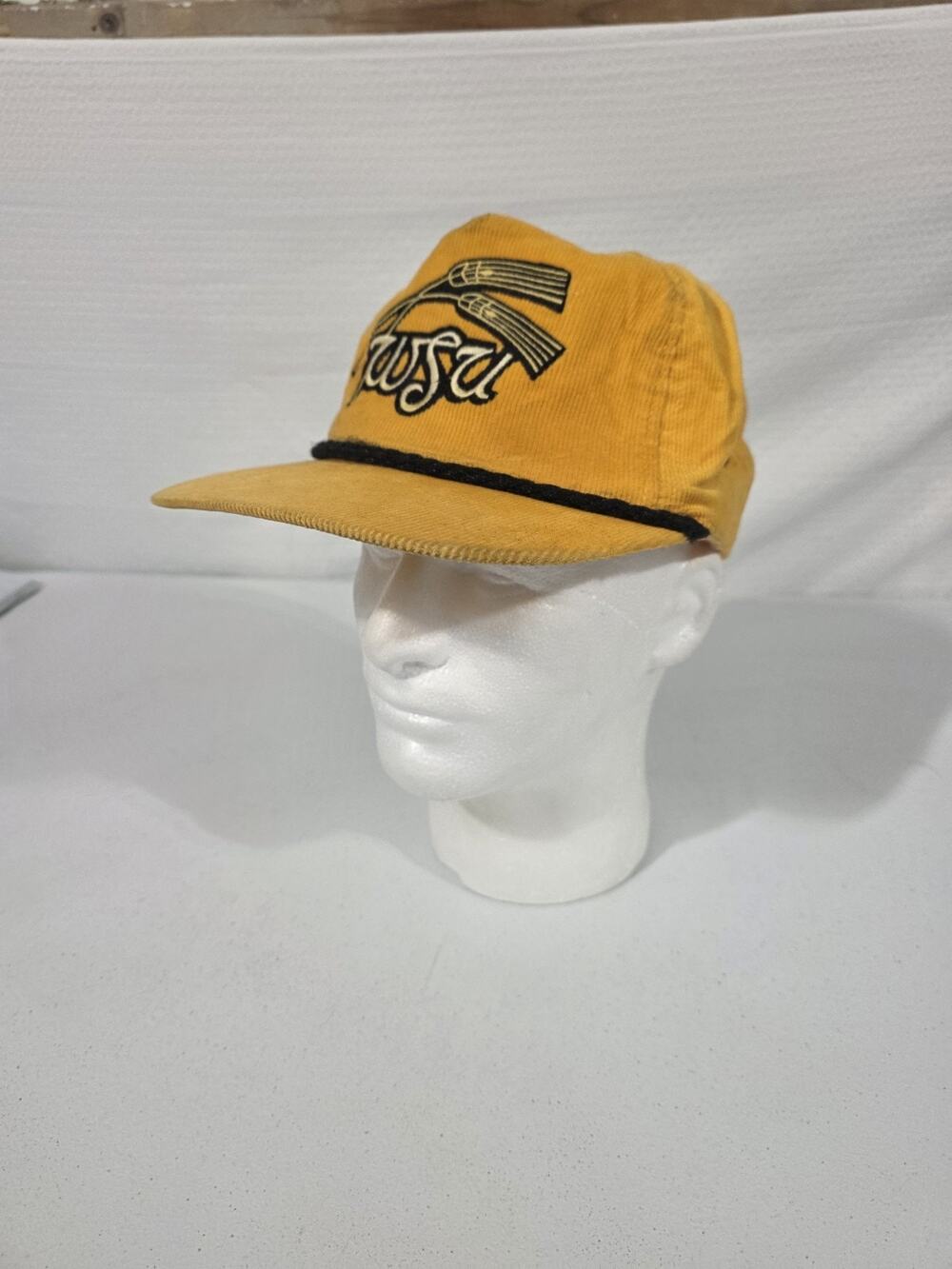 Vintage Wichita State Shockers Strap Back Hat Corduroy Embroidered WSU
